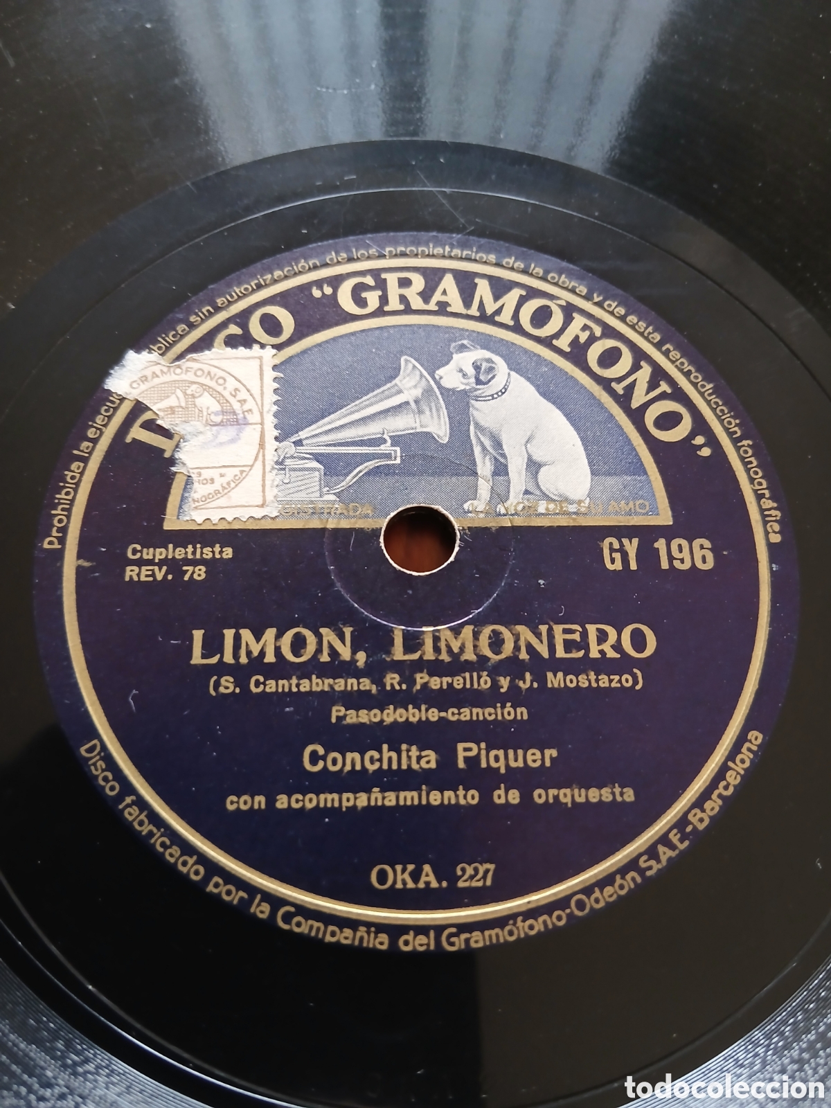Discos de pizarra: CONCHITA PIQUER - HERENCIA GITANA / LIMON, LIMONERO