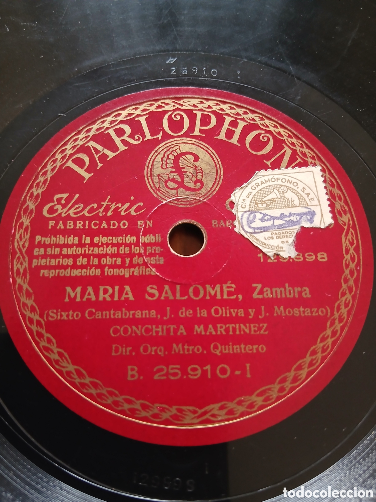 Discos de pizarra: Conchita Mart&iacute;nez - Mar&iacute;a Salom&eacute; / sole&aacute; de los reyes - Foto 3