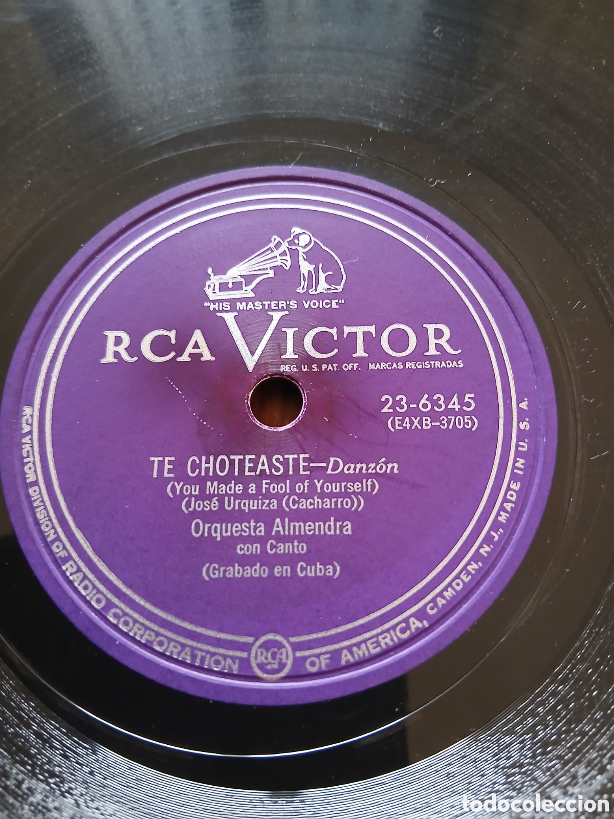 Discos de pizarra: orquesta Almendra, grabado en Cuba - lamento cubano / te choteaste - Foto 3