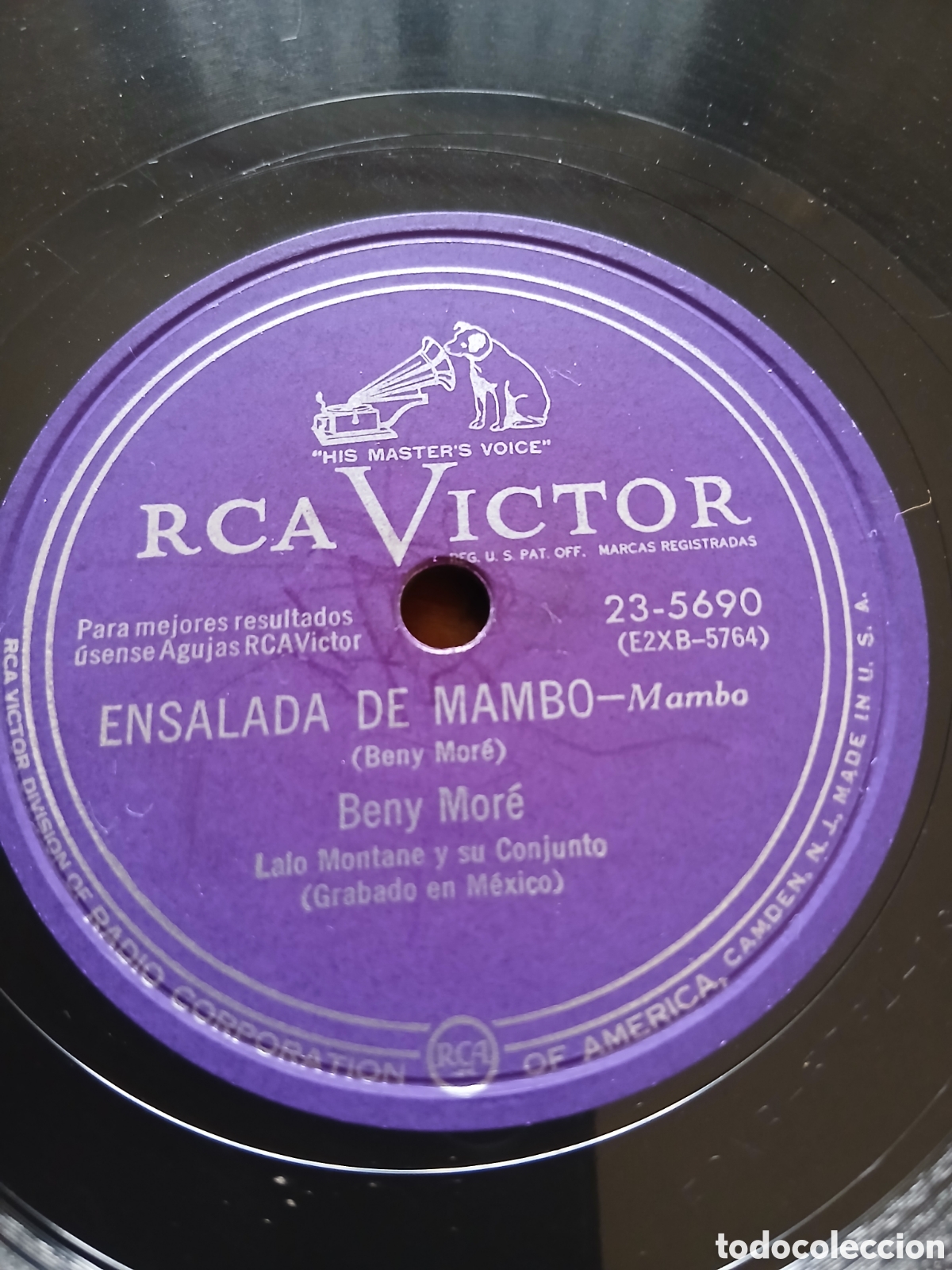 Discos de pizarra: Beny Mor&eacute; - ensalada de mambo / mucho coraz&oacute;n - Foto 3