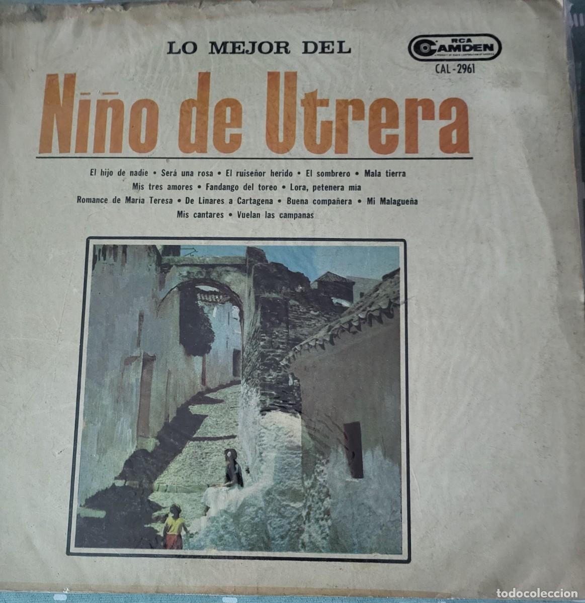 Discos de pizarra: Ni&ntilde;o de Utrera / Trini Moren Lp sello RCA Camden editado en Argentina...