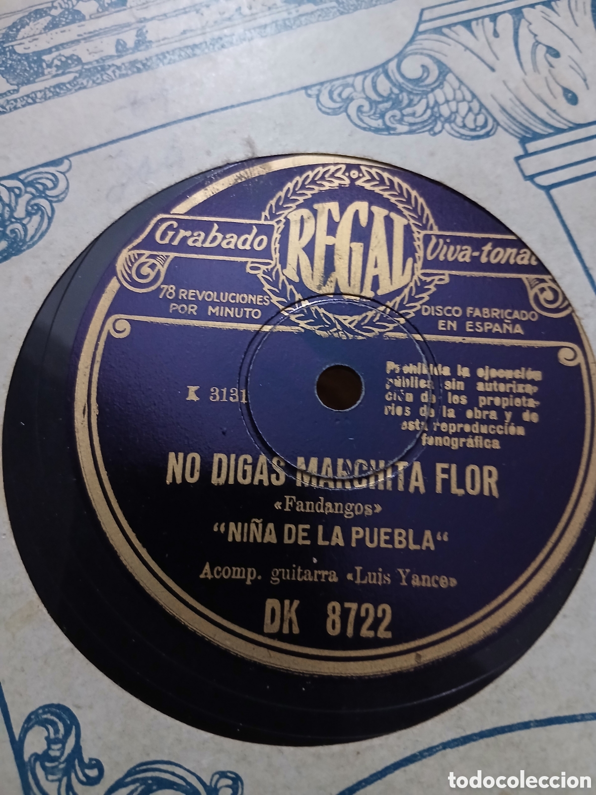 Discos de pizarra: Disco Ni&ntilde;a de la Puebla ESE TRAJE NEGRO.