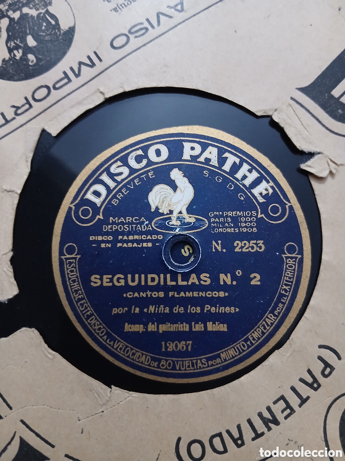 Discos de pizarra: 7 Discos Pathe La ni&ntilde;a de los peines - Foto 2