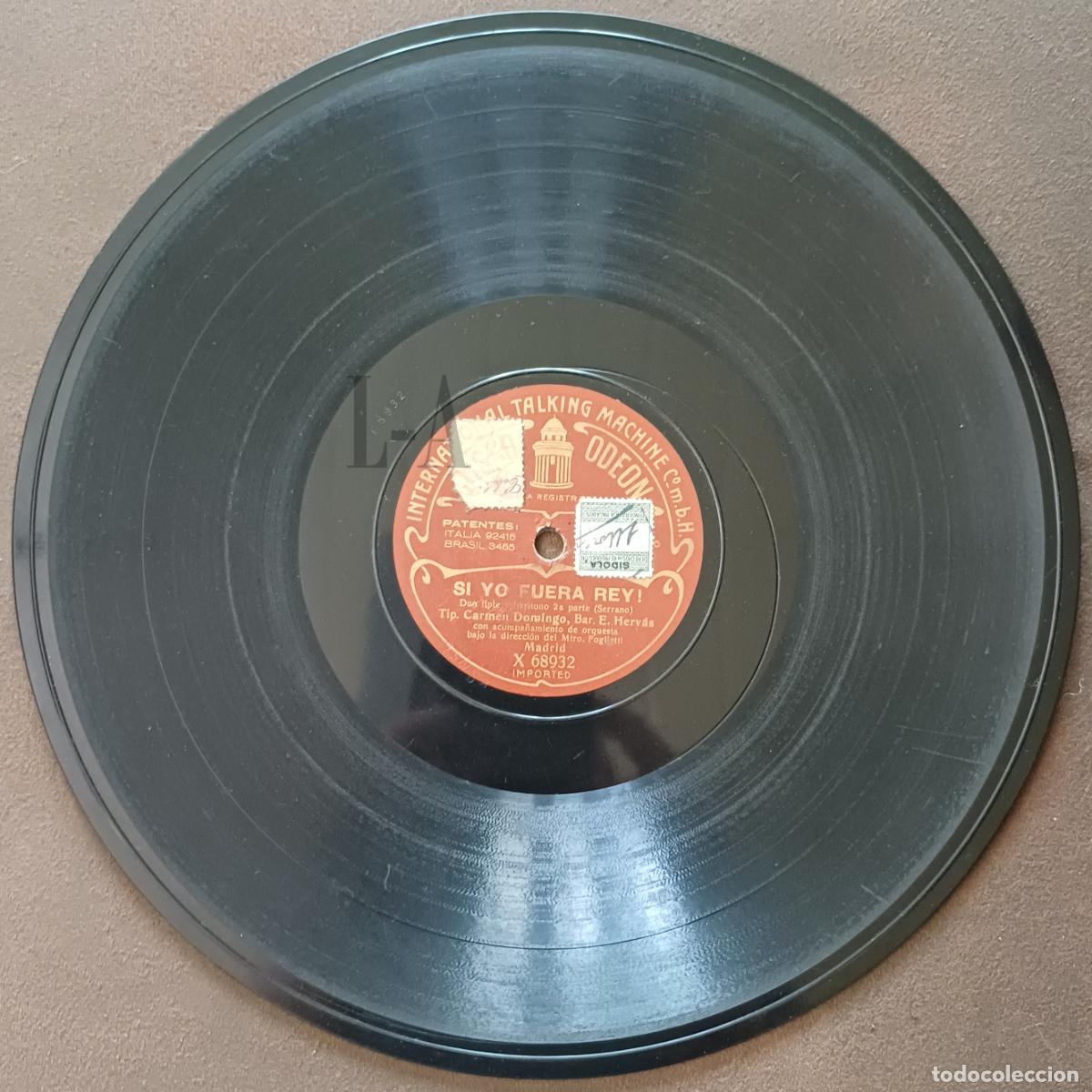 Discos de pizarra: D&uacute;o de soprano y bar&iacute;tono de la zarzuela &rdquo;Si yo fuera rey&rdquo; por Carmen Domingo y Ernesto Herv&aacute;s