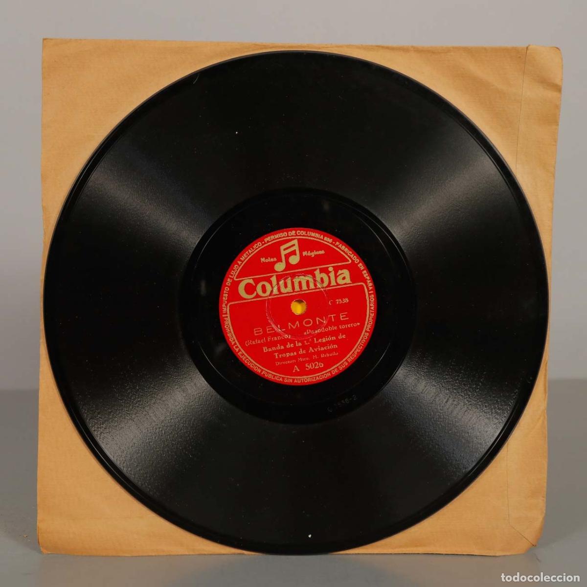 Discos de pizarra: DISCO DE PIZARRA. BANDA LEGION TROPAS AVIACION. BELMONTE GUAPA