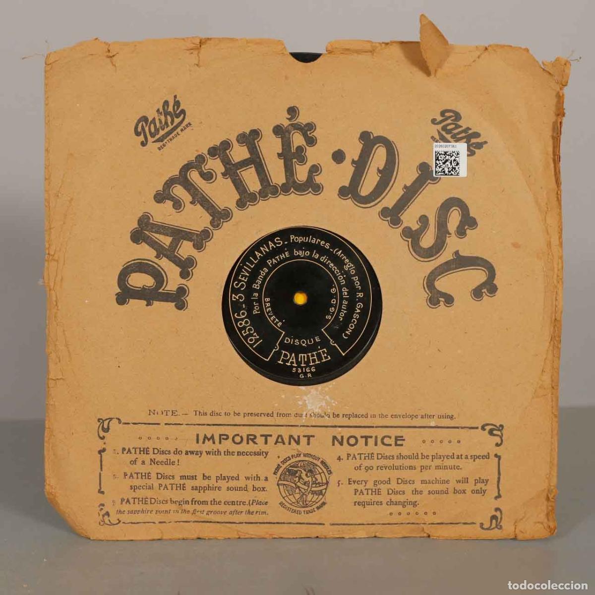 Discos de pizarra: DISCO DE PIZARRA. SEVILLANAS. BOLEROS. ARREGLOS R GASCON. BANDA PATHE
