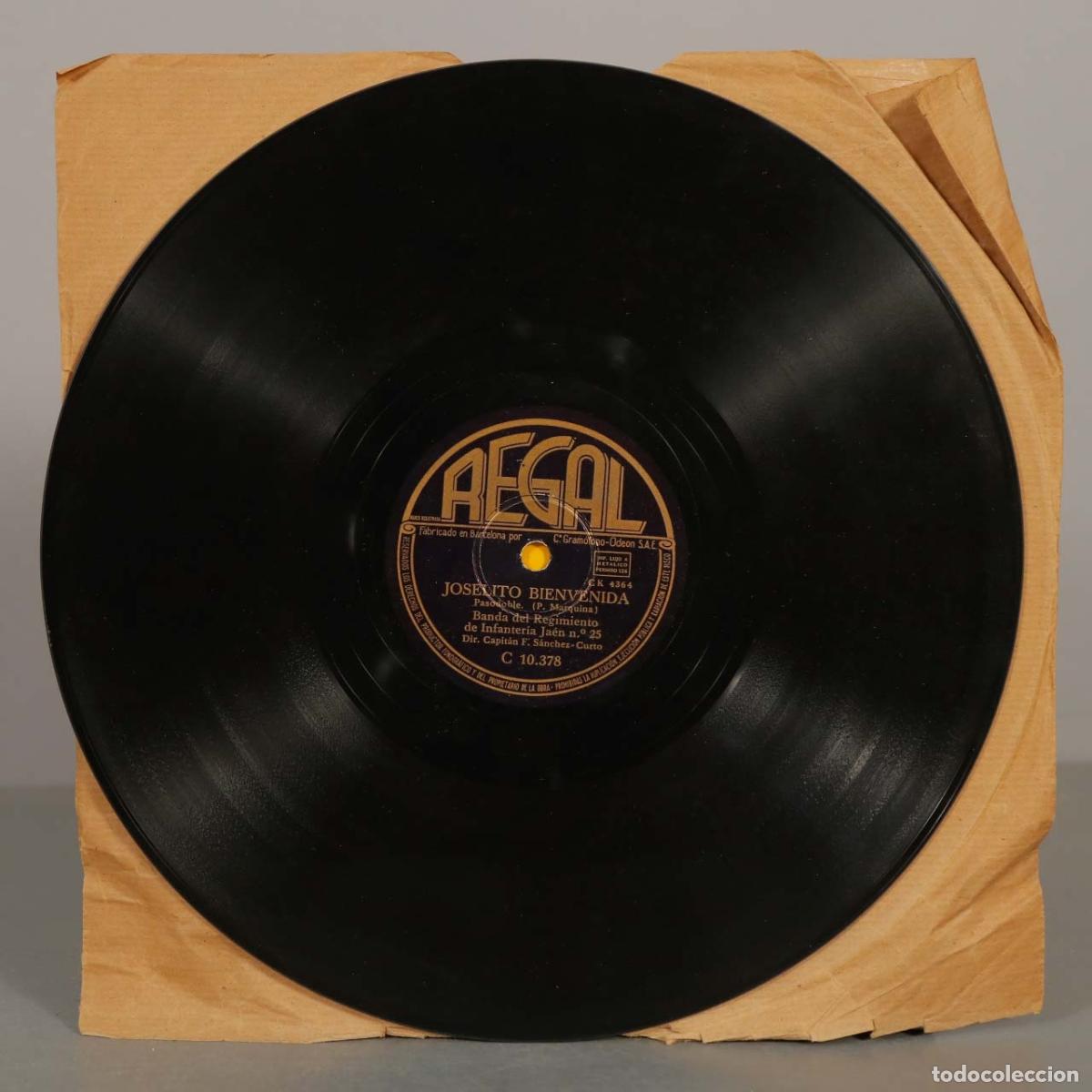 Discos de pizarra: DISCO DE PIZARRA. JOSELITO BIENVENIDA. OLEO. BANDA REGIMIENTO INFANTERIA JAEN N 25