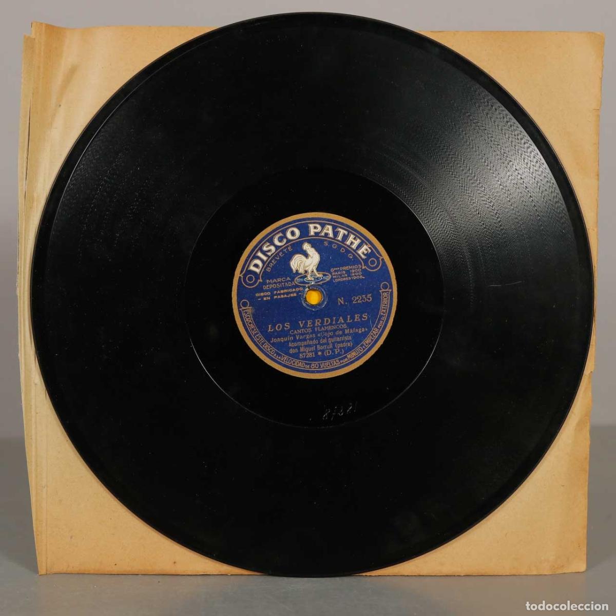Discos de pizarra: DISCO DE PIZARRA. SOLEARES. LOS VERDIALES. COJO DE MALAGA. MIGUEL BORRULL