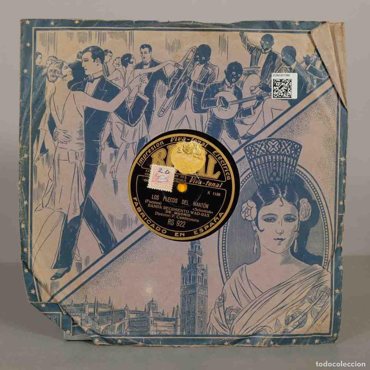 Discos de pizarra: DISCO DE PIZARRA. LOS FLECOS DEL MANTON. LA CIRILA. BANDA REGIMIENTO WAD-RAS