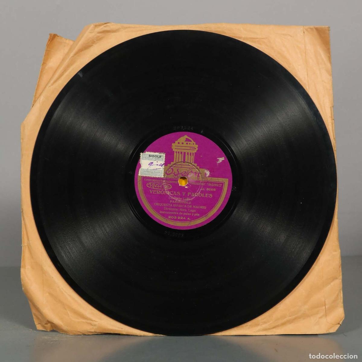 Discos de pizarra: DISCO DE PIZARRA. VERONICAS Y FAROLES. GIGANTES Y CABEZUDOS. ORQUESTA IBERICA DE MADRID