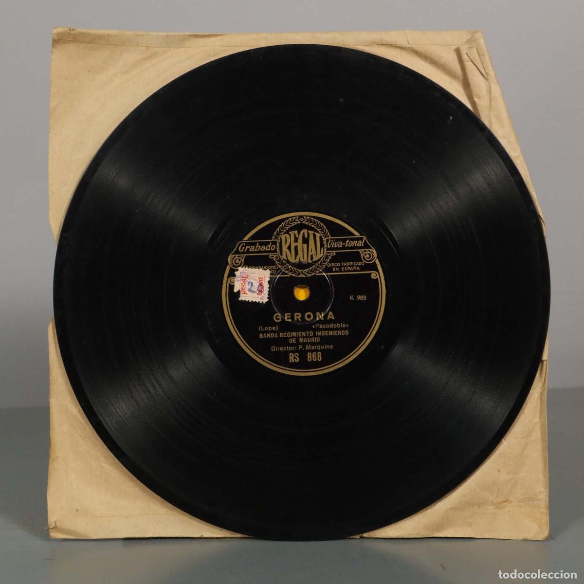 Discos de pizarra: DISCO DE PIZARRA. LA GIRALDA. GERONA. BANDA REGIMIENTO DE INGENIEROS