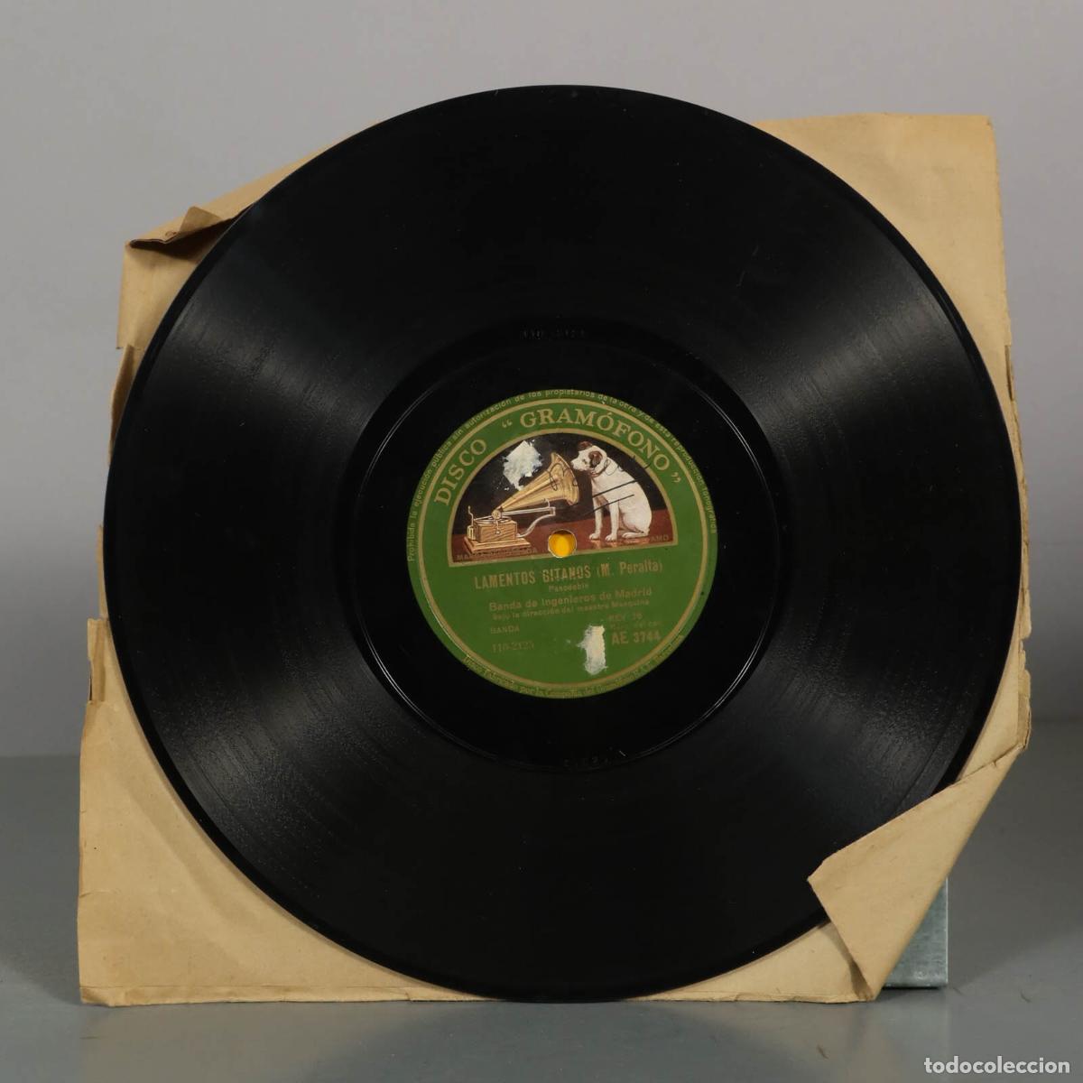 Discos de pizarra: DISCO DE PIZARRA. OVIEDO. LAMENTOS GITANOS. BANDA DE INGENIEROS DE MADRID