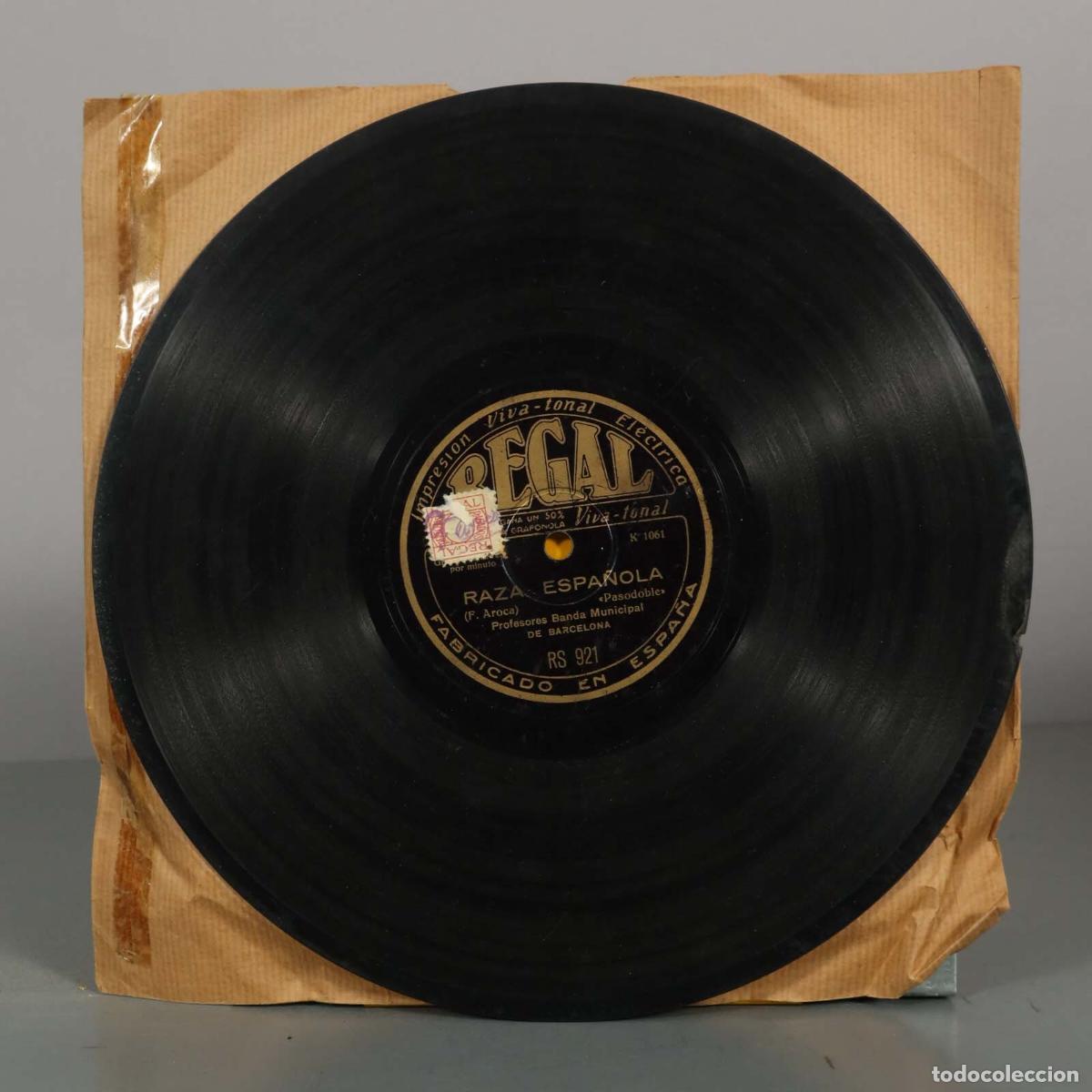 Discos de pizarra: DISCO DE PIZARRA. AL FESTIN. RAZA ESPA&Ntilde;OLA. BANDA MUNICIPAL DE BARCELONA