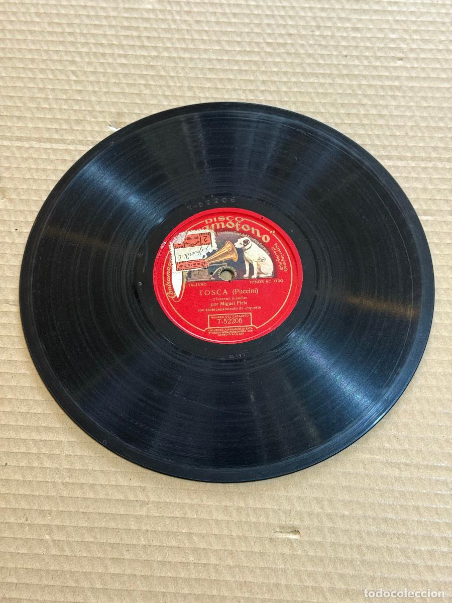 Schellackplatten: DISCO PIZARRA - MIGUEL FLETA - TOSCA - PUCCINI - GRAMOFONO - E LUCEVAN LE STELLE