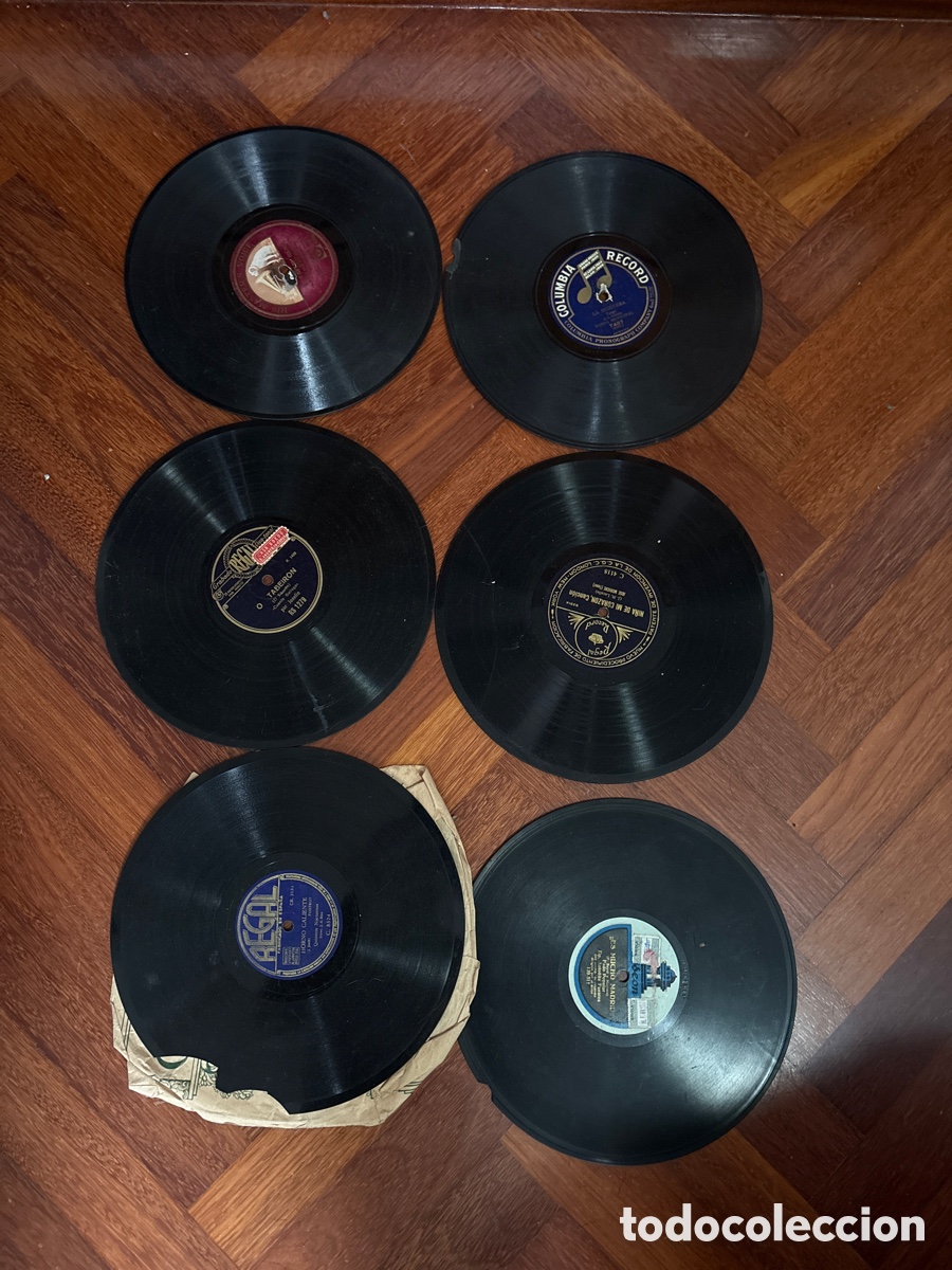 Discos de pizarra: Lote de discos de pizarra rotos (A23)