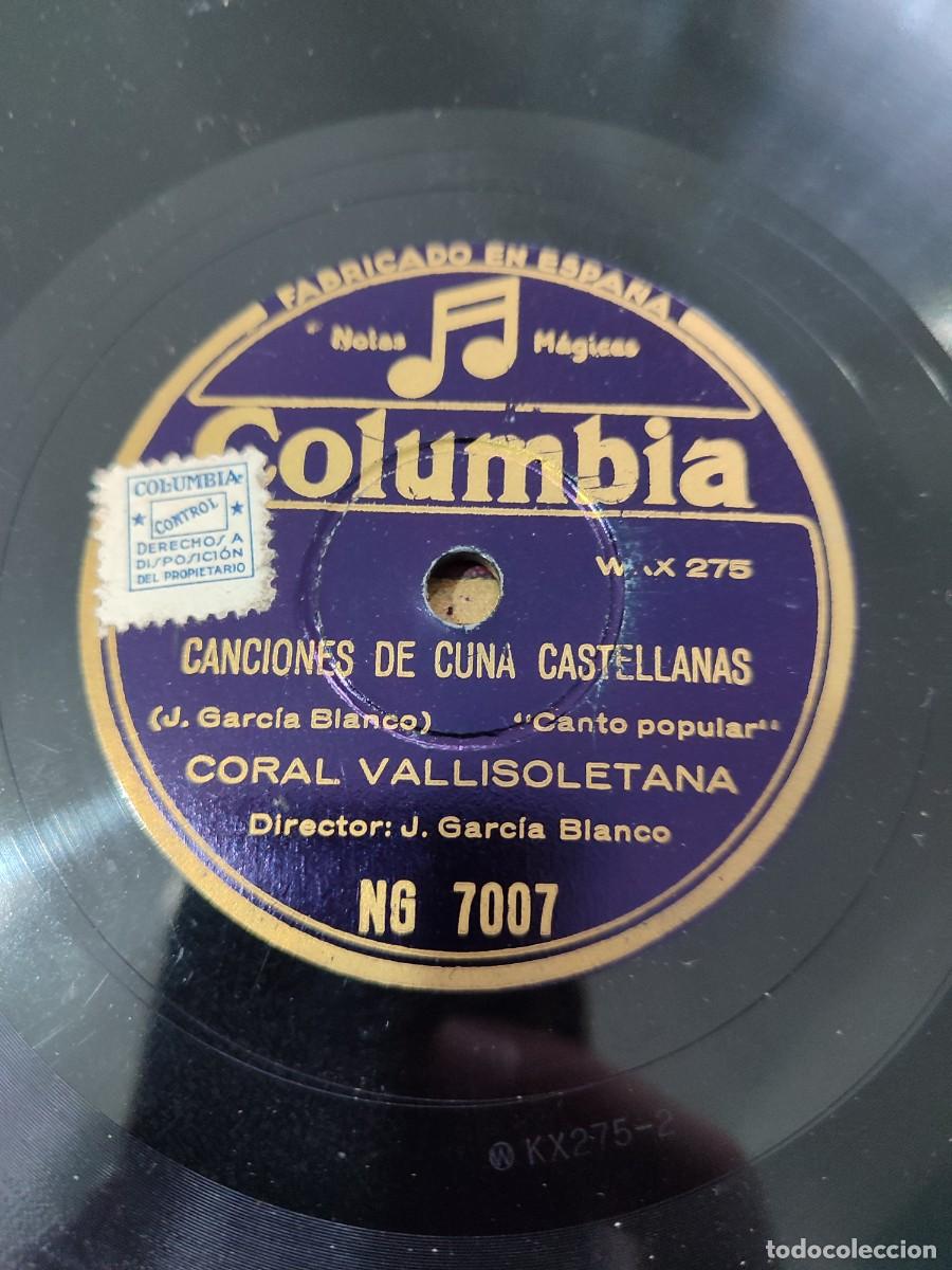 Discos de pizarra: Coral Vallisoletana 78 rpm. Salve popular / Canci&oacute;n de cuna castellana. Disco de 30 cm. de di&aacute;metro