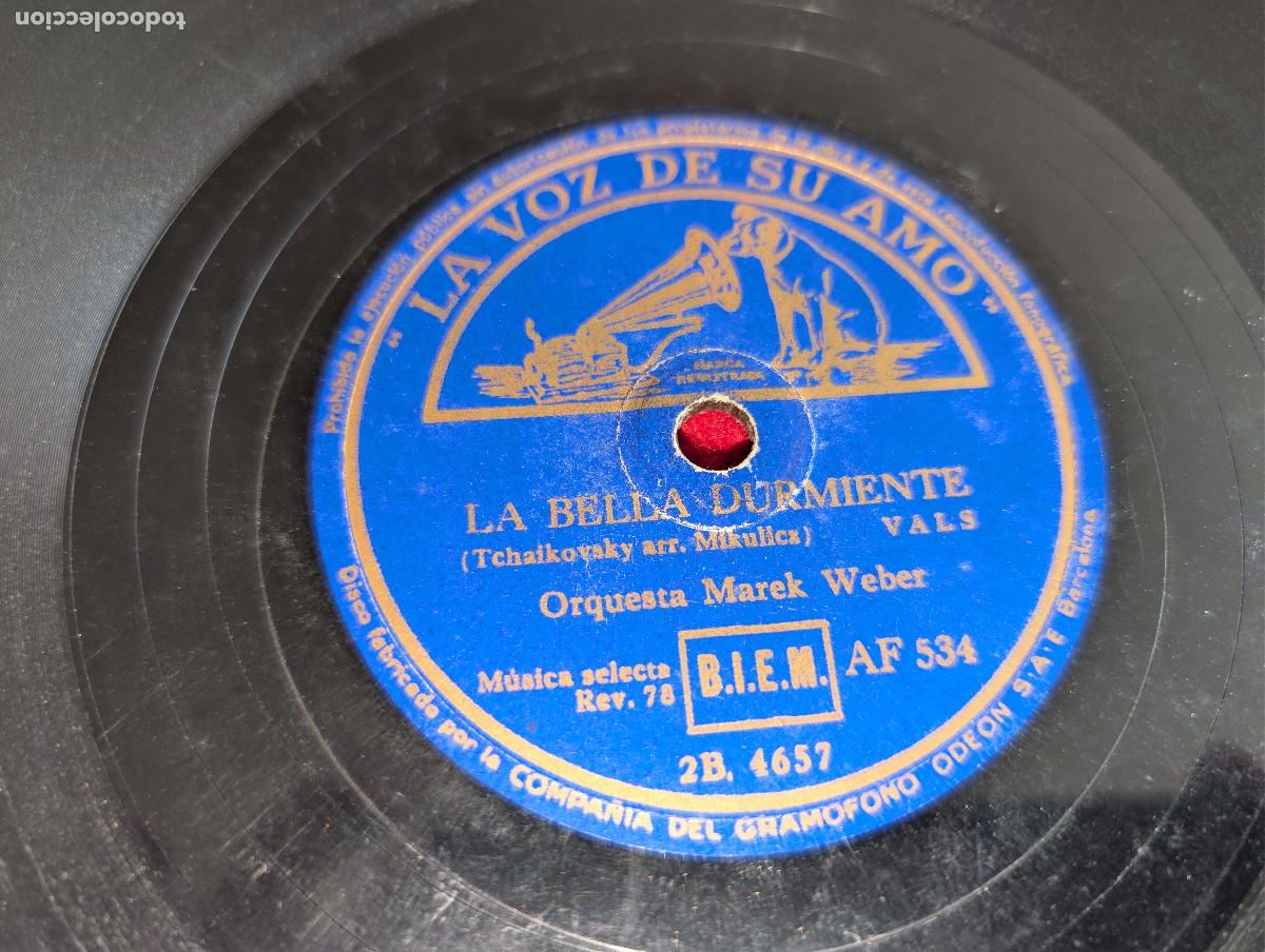 Discos de pizarra: MAREK WEBER La bella durmiente/Sue&ntilde;o de amor 12'' La voz de su Amo AF534 ESPA&Ntilde;A SPAIN