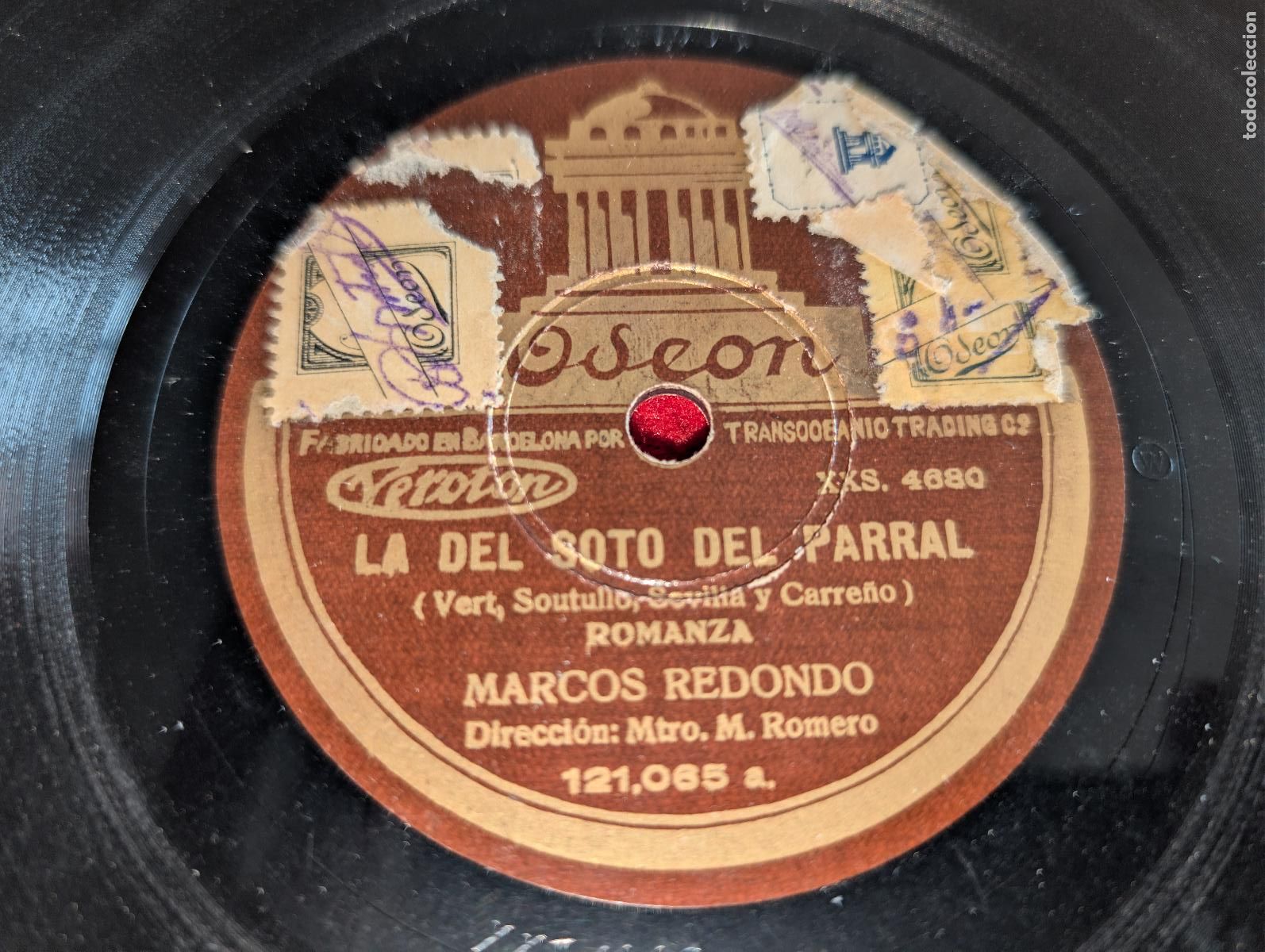 Discos de pizarra: MARCOS REDONDO dir Romero La del soto del parral 12'' Odeon 121065 ESPA&Ntilde;A SPAIN