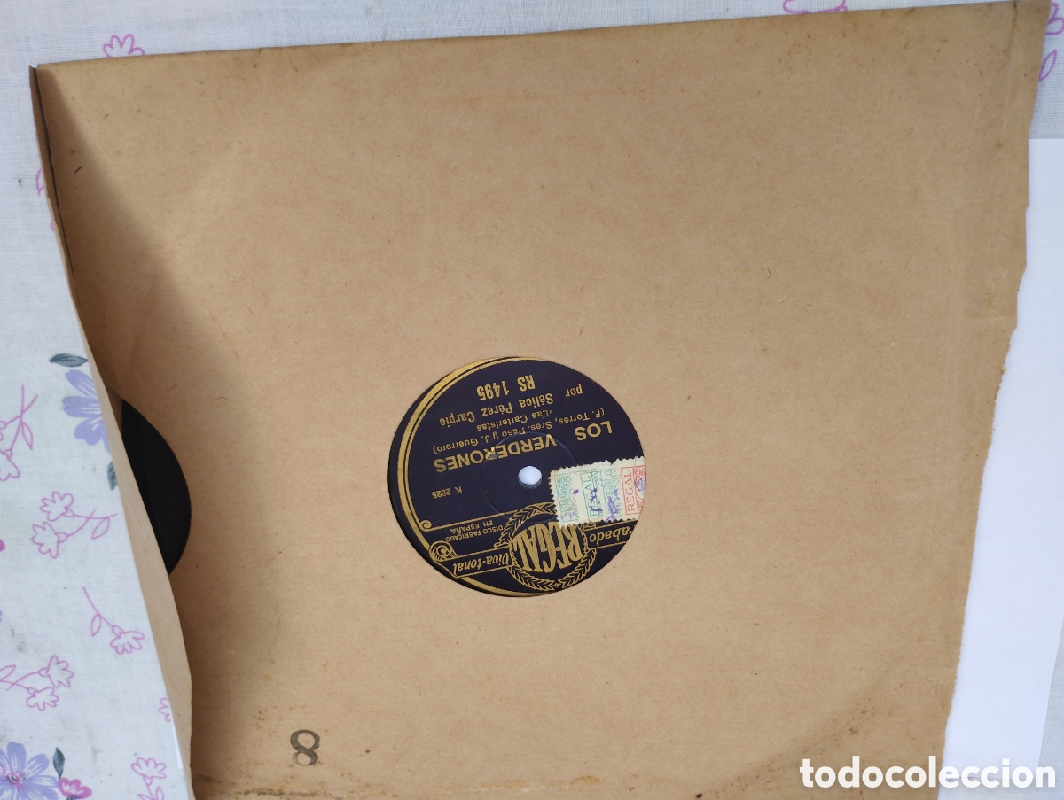 Discos de pizarra: Disco de pizarra Los verderones grabado Regal