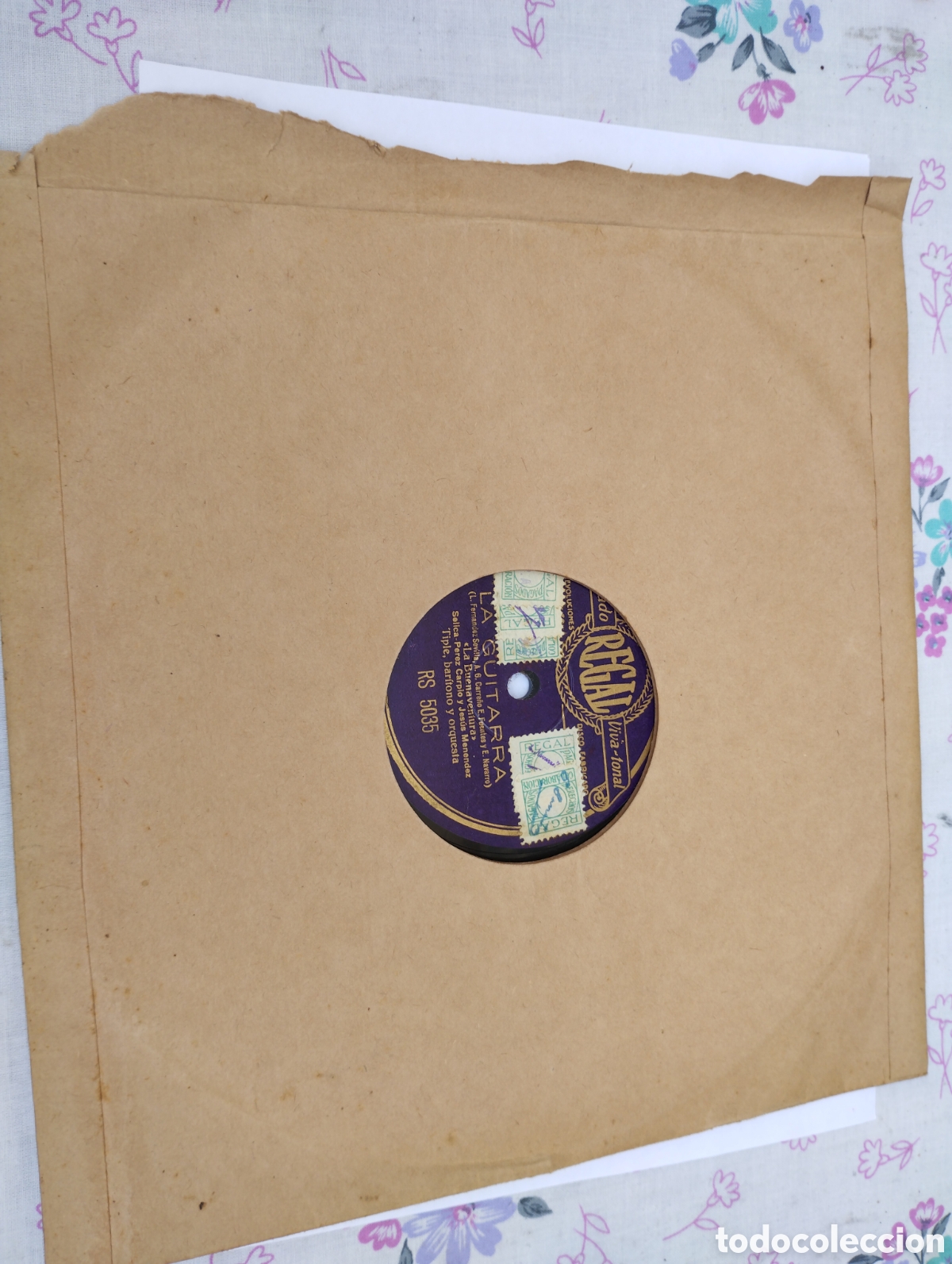 Discos de pizarra: Disco de pizarra La Guitarra grabado Regal. - Foto 1