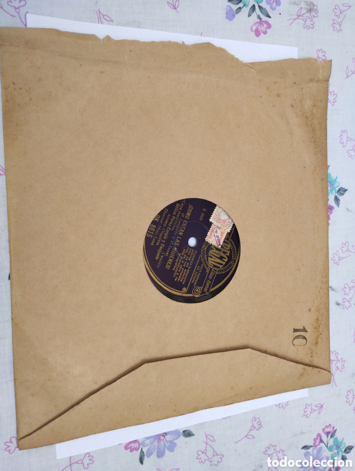 Discos de pizarra: Disco de pizarra como est&aacute;n las mujeres grabado Regal.