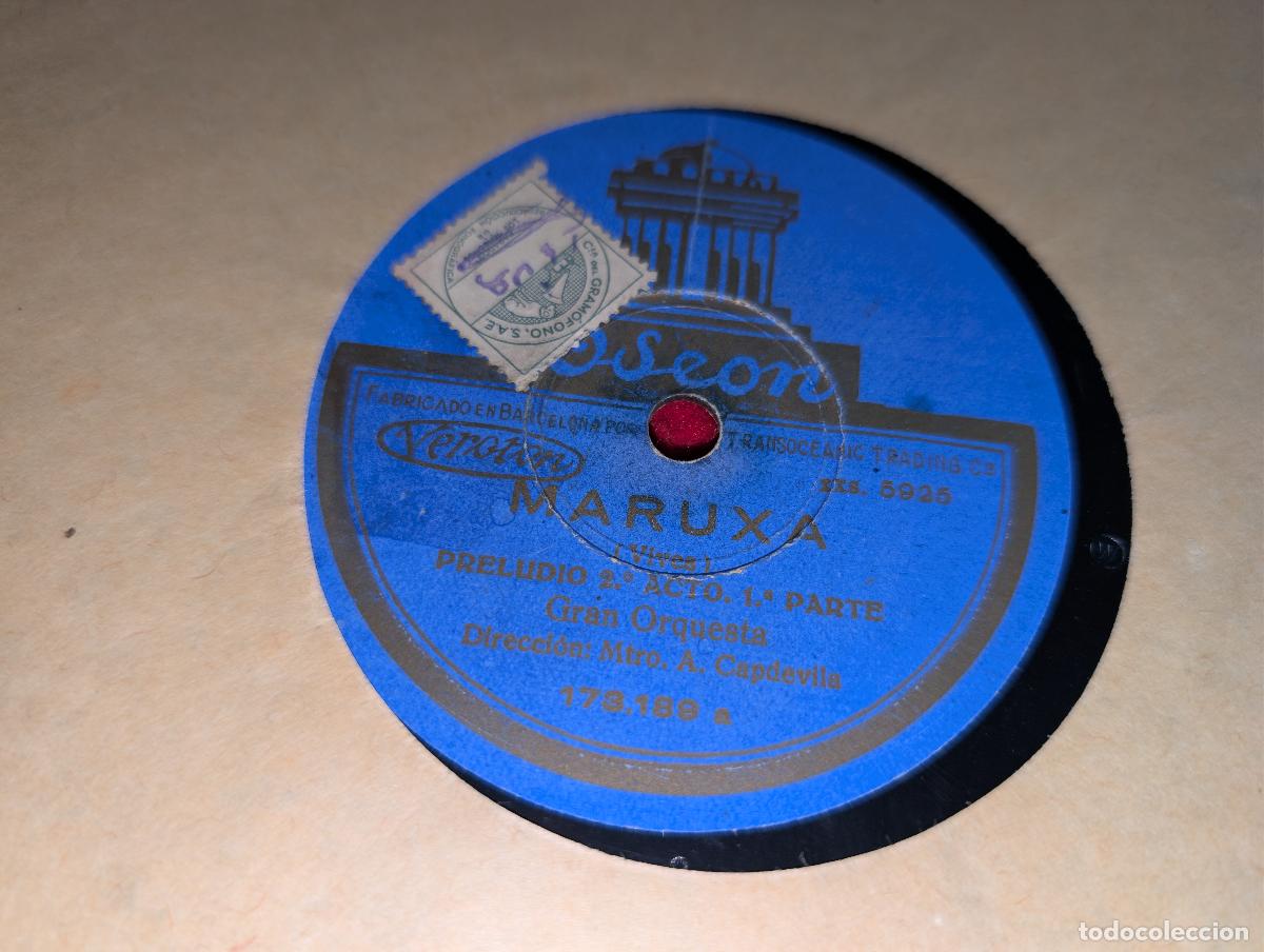 Discos de pizarra: GRAN ORQUESTA dir Capdevila MARUXA 12 Odeon 173.189 ESPA&Ntilde;A SPAIN - Foto 1