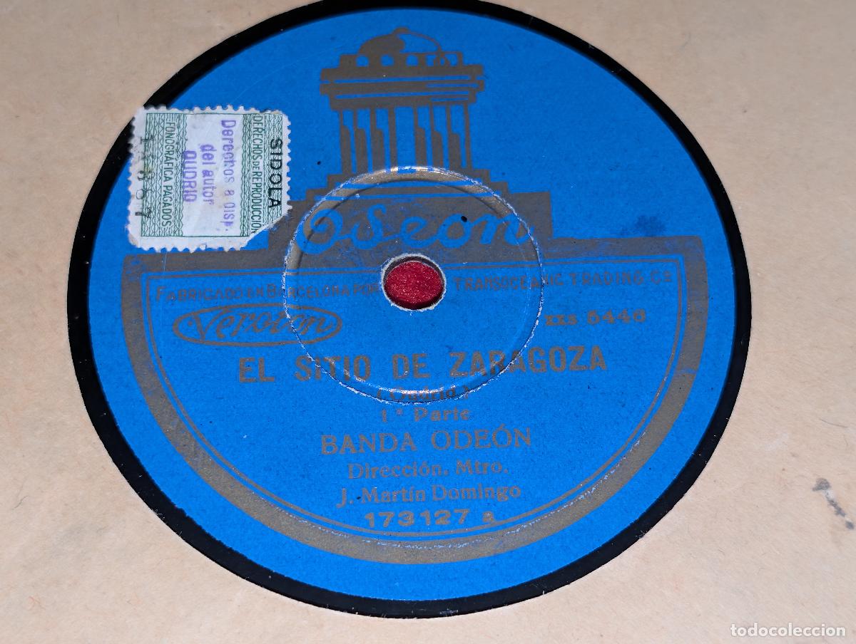 Discos de pizarra: BANDA ODEON dir Domingo El sitio de Zaragoza 12 ODEON 173127 SPAIN ESPA&Ntilde;A - Foto 2