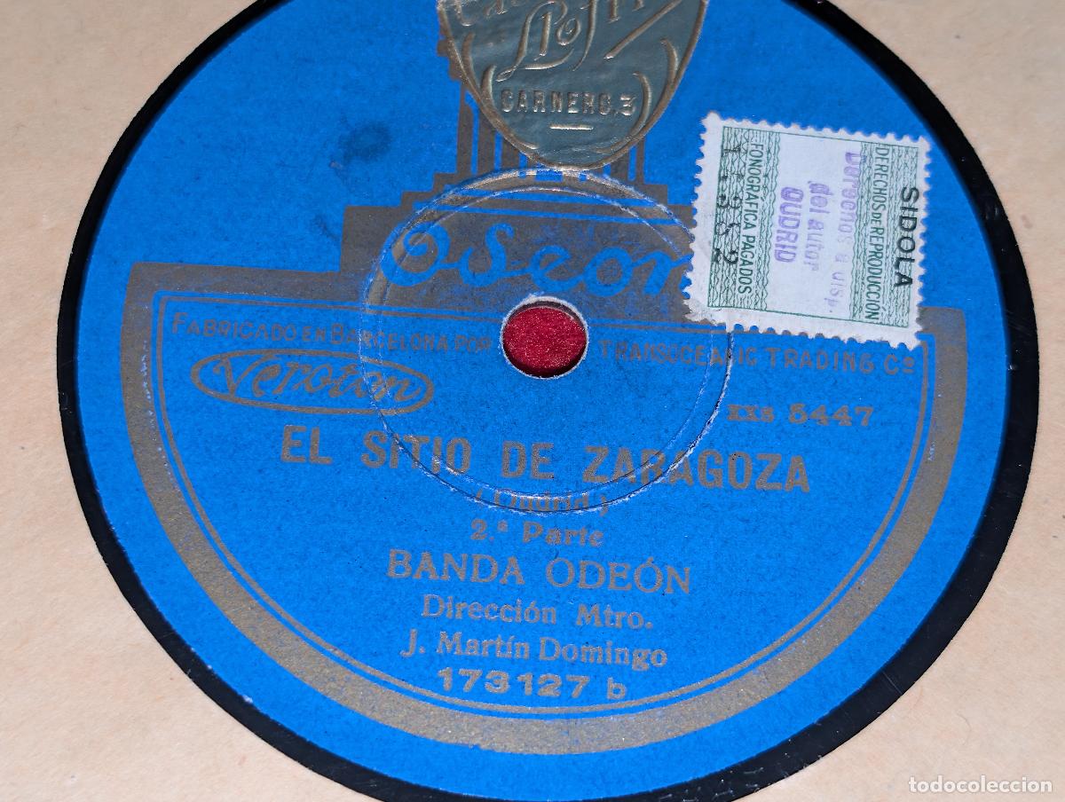 Discos de pizarra: BANDA ODEON dir Domingo El sitio de Zaragoza 12 ODEON 173127 SPAIN ESPA&Ntilde;A - Foto 1