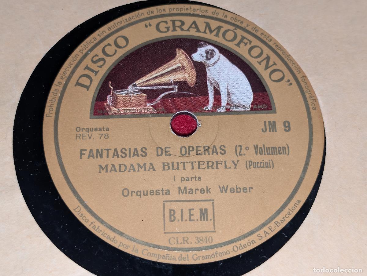 Discos de pizarra: ORQ.MAREK WEBER Fantasias Opera/Madama Butterfly 12'' Disco Gramofono CLR2840 SPAIN ESPA&Ntilde;A