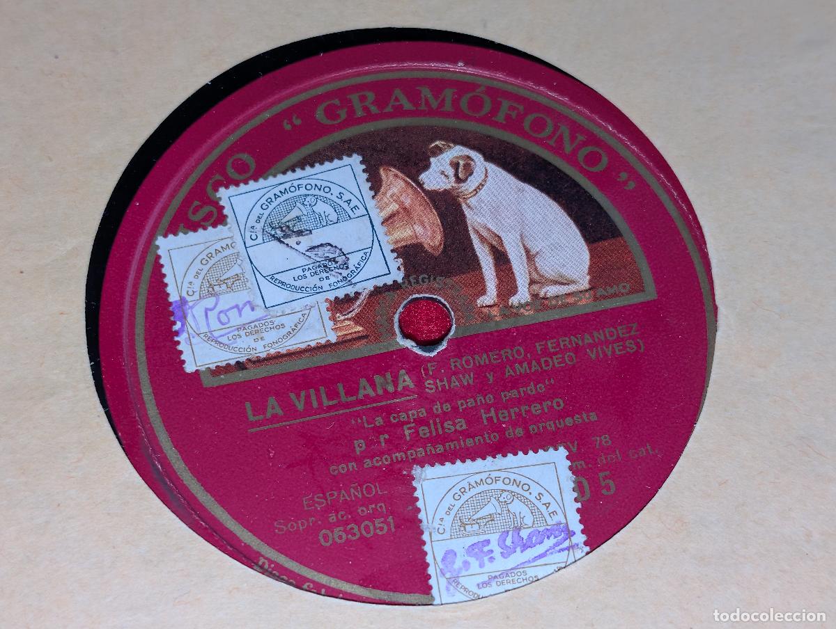 Discos de pizarra: FELISA HERRERO&EMILIO SAGI BARBA La Villana 12'' Disco Gramofono AD5 SPAIN ESPA&Ntilde;A