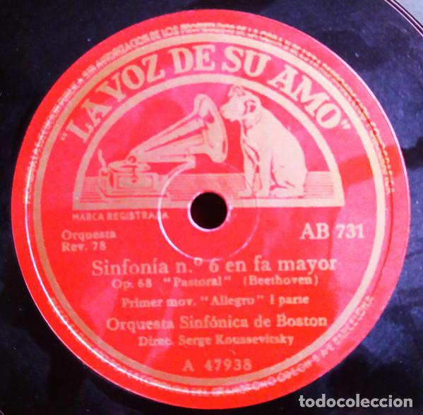 Discos de pizarra: 5x 12&rdquo; BEETHOVEN - Sinfonia 6 en FA Mayor Op. 68 - Serge Koussevitzky & Boston Orq - LVDSA AB 731/35