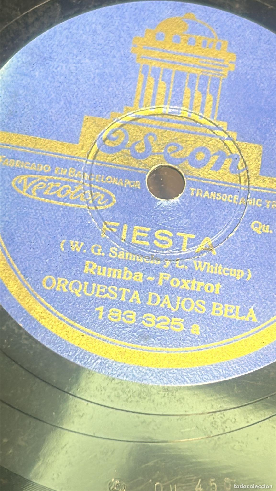 Dischi in gommalacca: Orquesta Dajos Bela - Fiesta / Te Quiero &iexcl;Negra! (Disco de pizarra Odeon 78 rpm)