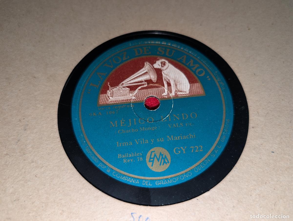 Discos de pizarra: IRMA VILA & MARIACHI La petenera/Mejico lindo 10'' 25CTMS La Voz de su Amo GY722 ESPA&Ntilde;A SPAIN