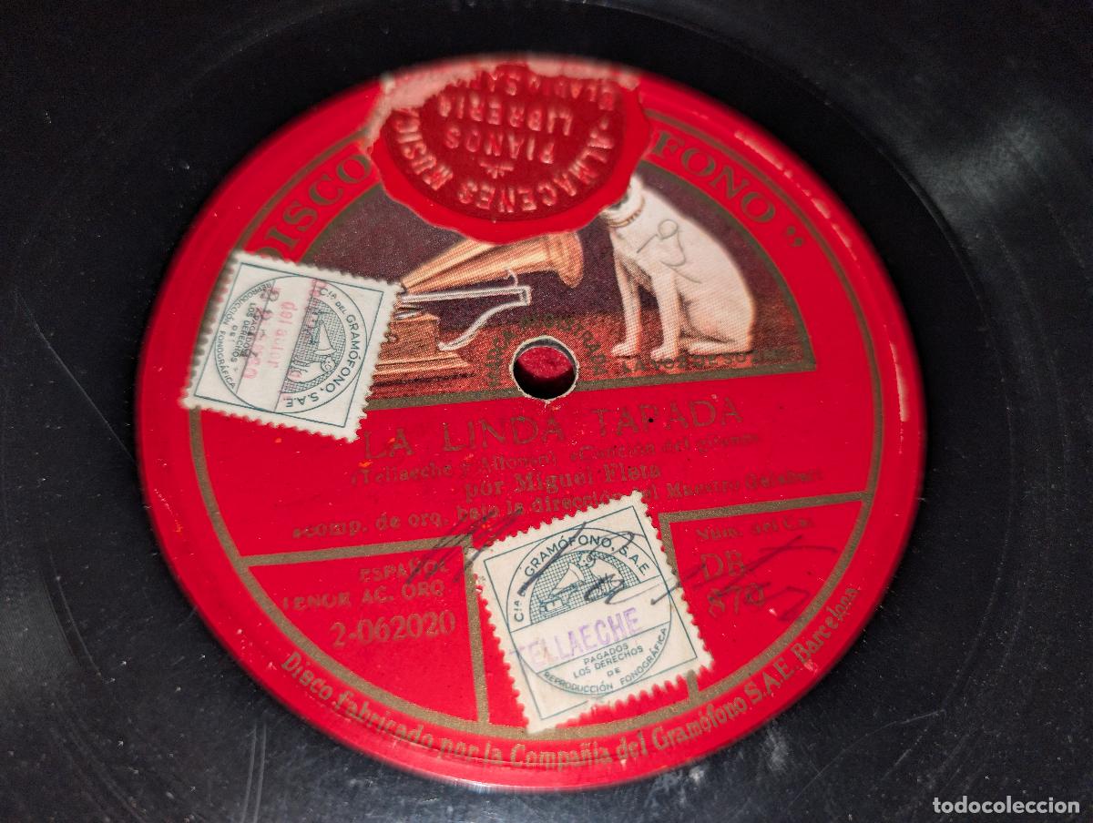 Discos de pizarra: MIGUEL FLETA A otras playas/La linda tapada 12'' Disco Gramofono DB870 SPAIN ESPA&Ntilde;A