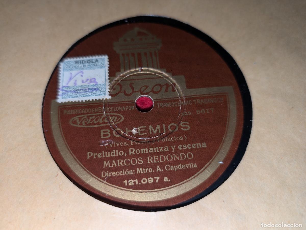 Discos de pizarra: MARCOS REDONDO Bohemios 12 Odeon 121.097 ESPA&Ntilde;A SPAIN - Foto 2