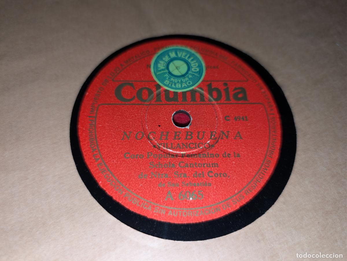Discos de pizarra: CORO POPULAR FEMENINO SCHOLA CANTORUM NTRA SRA SAN SEBASTIAN Oi Betlheen+Nochebuena 10 pulgadas COLU