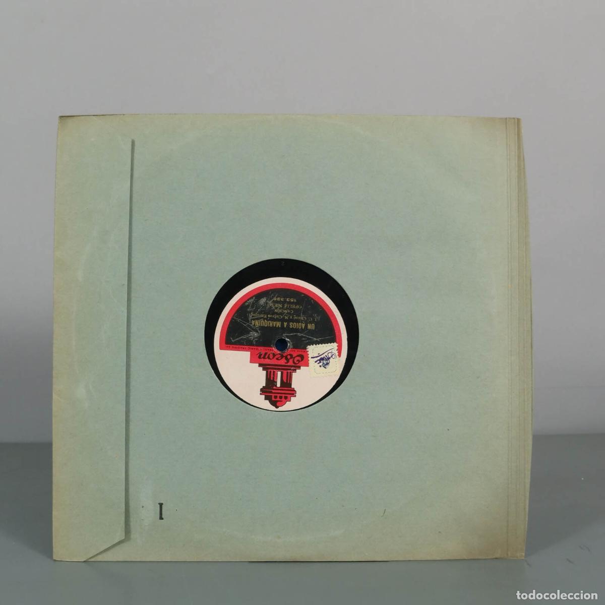 Discos de pizarra: DISCO DE PIZARRA. Un Adi&oacute;s a Mariqui&ntilde;a - CANTIGA GALLEGA Ofelia Nieto