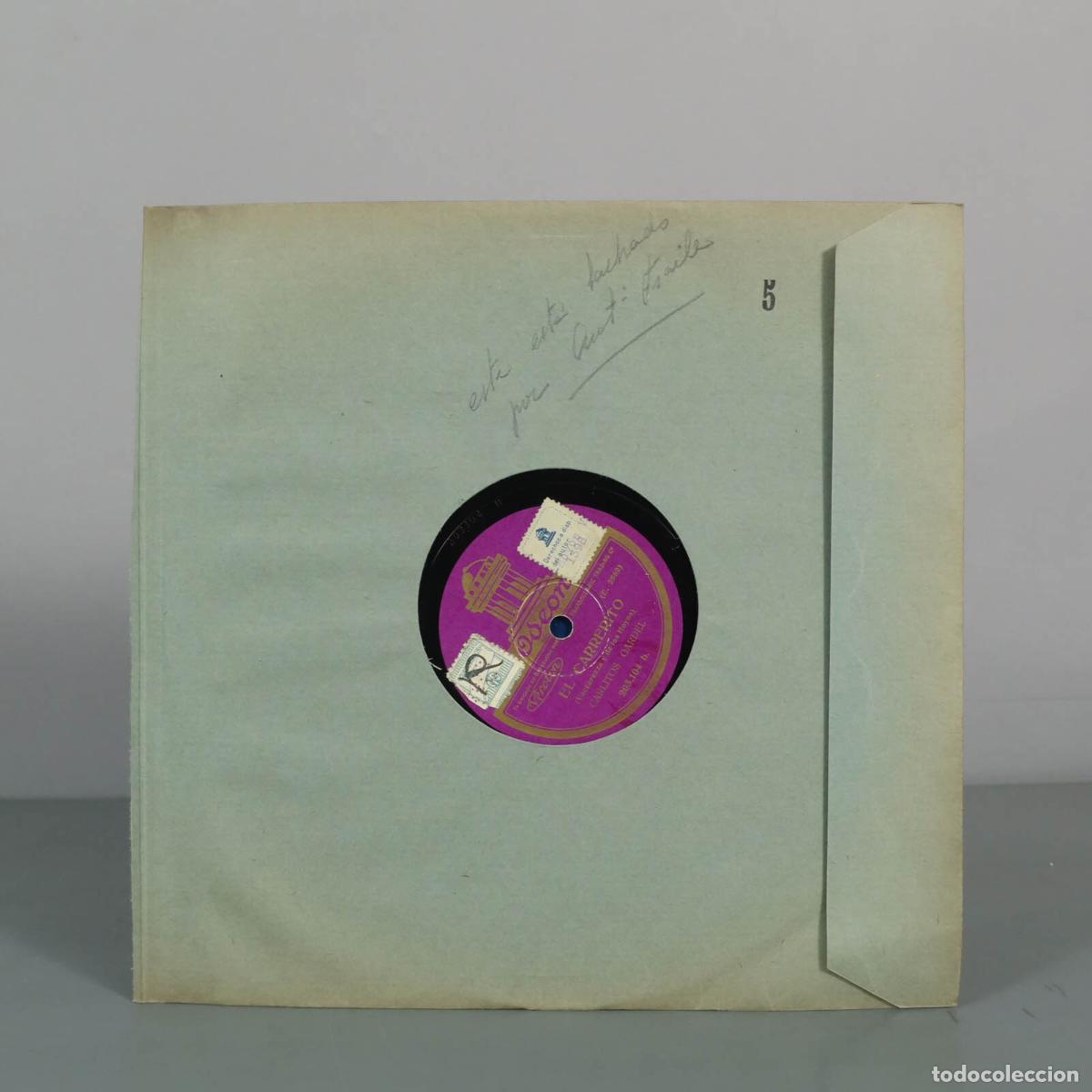 Discos de pizarra: DISCO DE PIZARRA. Esta noche me emborracho / El carrerito - Carlitos Gardel