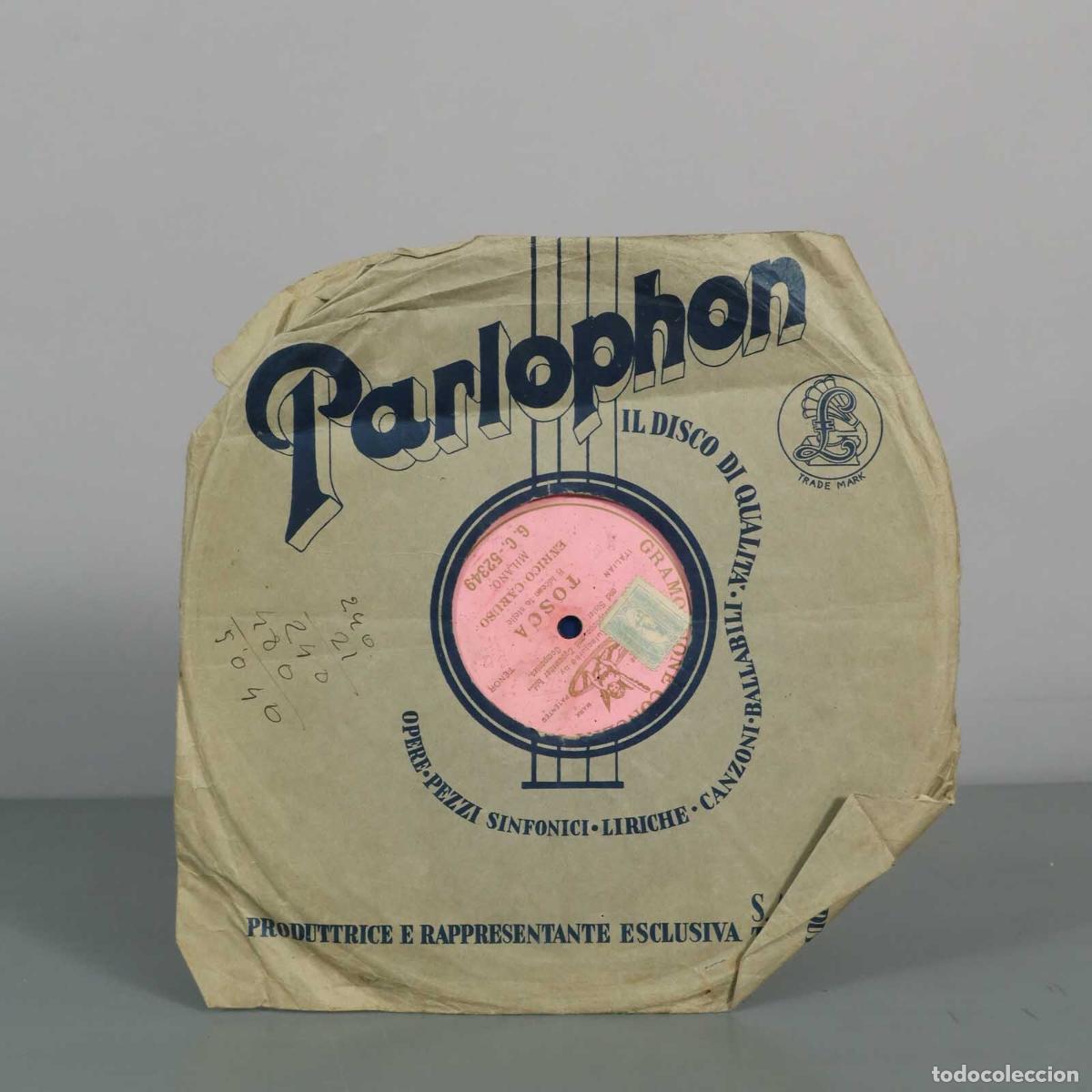 Discos de pizarra: DISCO DE PIZARRA. Tosca - Enrico Caruso MILANO.