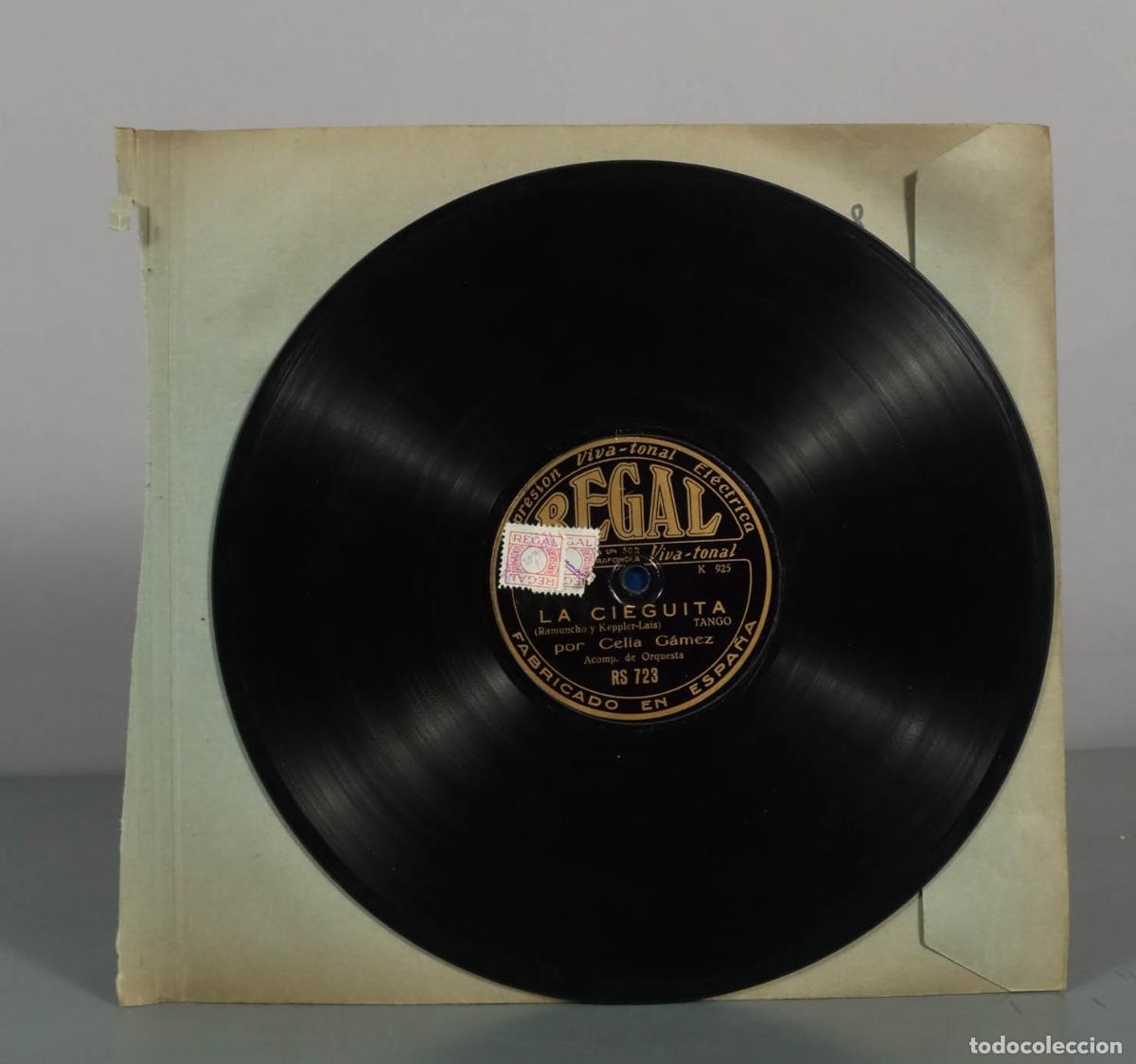 Discos de pizarra: DISCO DE PIZARRA. La Cieguita - BARRIO REO. Celia G&aacute;mez