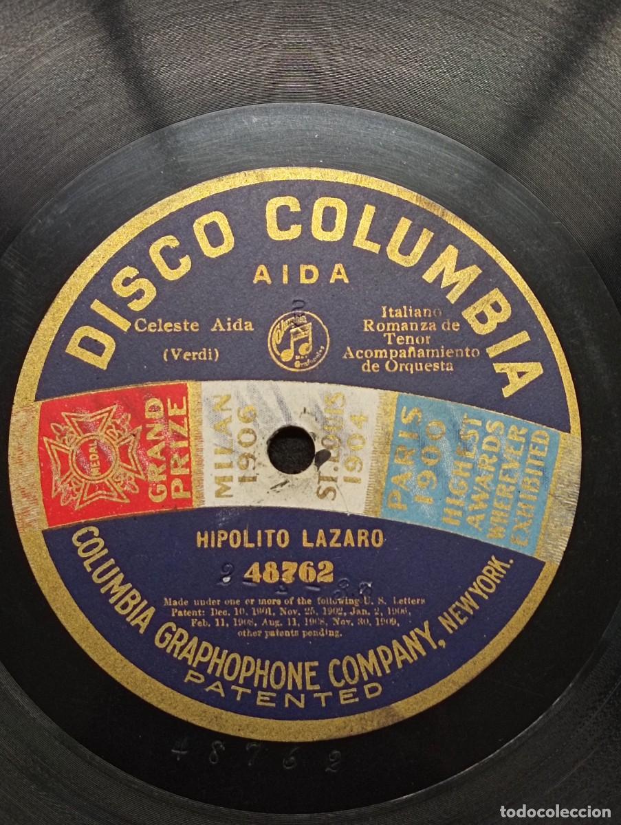 Discos de pizarra: Aida,(Celeste Aida). VERDI. Disco Columbia. A&ntilde;os 20.