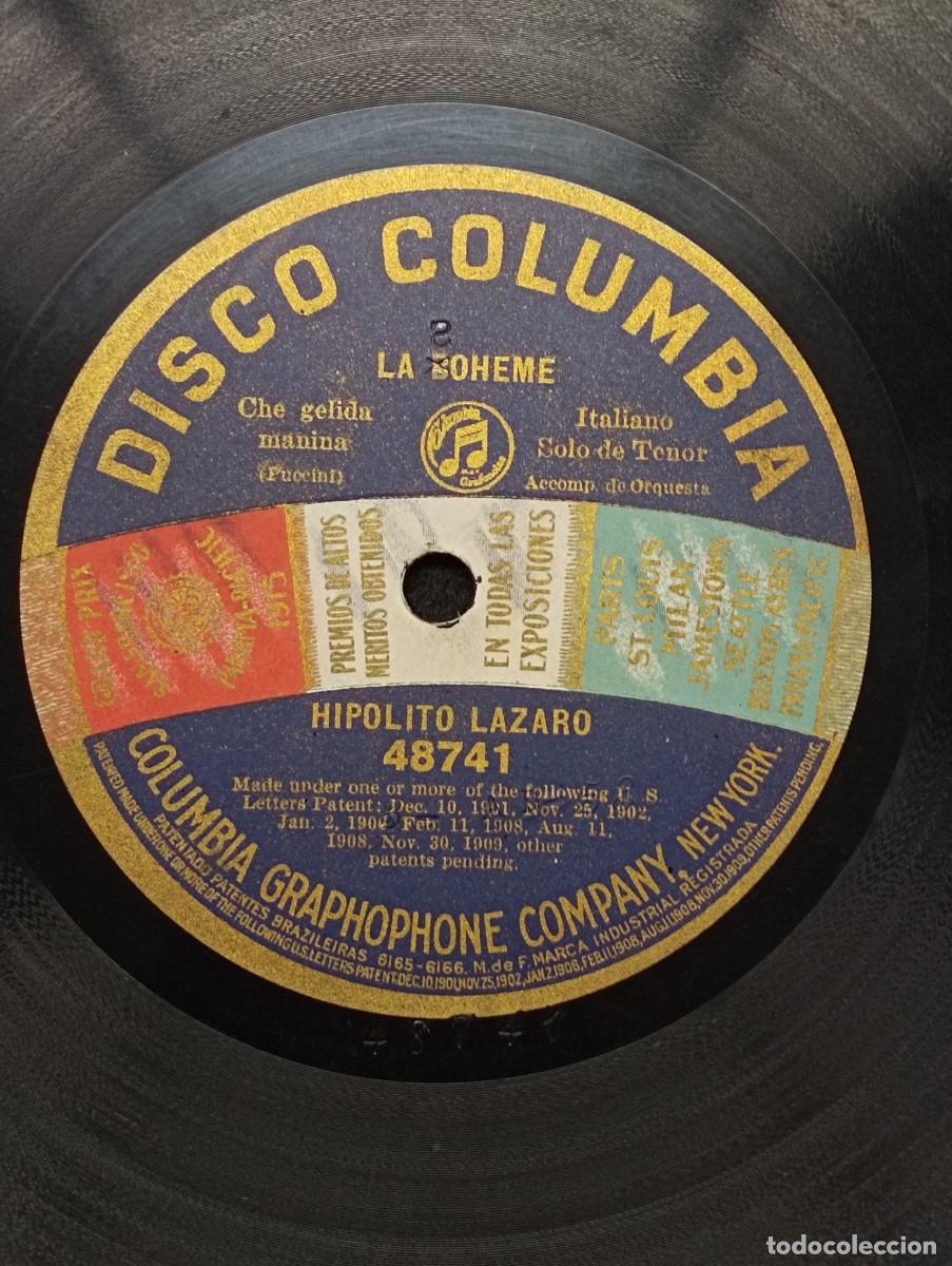 Discos de pizarra: La Boheme, (Che gelida manina). Puccini. Disco Columbia. A&ntilde;os 20.