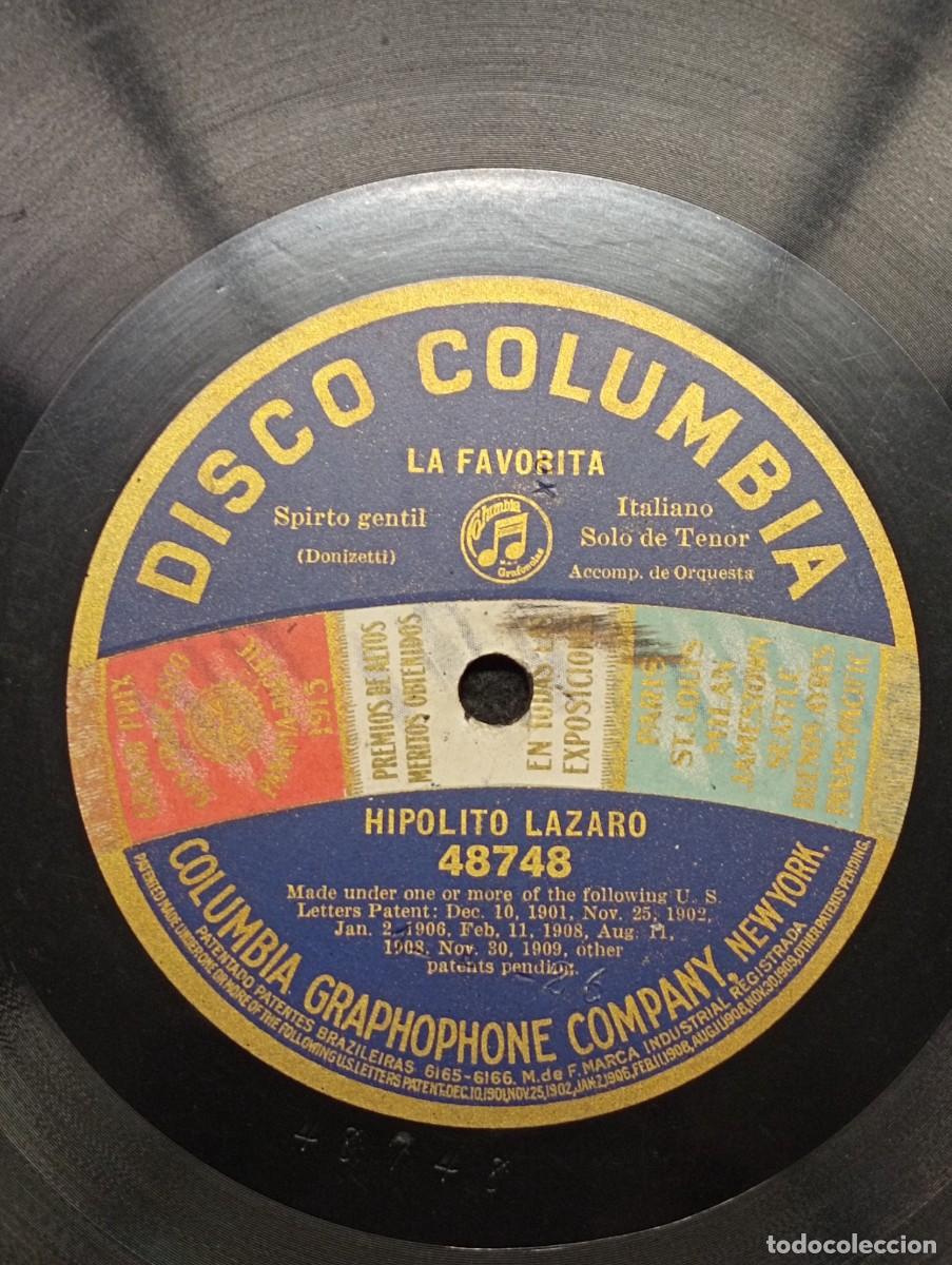 Discos de pizarra: La Favorita. DONIZETTI. H. L&aacute;zaro. Disco Columbia. A&ntilde;os 20.