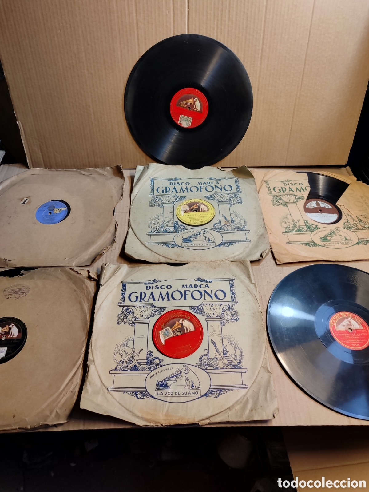 Discos de pizarra: Lote discos de pizarra grandes (30,5cm) disco gram&oacute;fono,Odeon,la voz de su amo