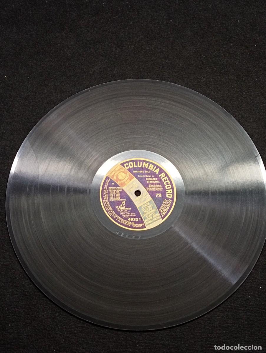Discos de pizarra: Baile de m&aacute;scaras. VERDI. Stracciari. Columbia Record. A&ntilde;os 20. - Foto 2