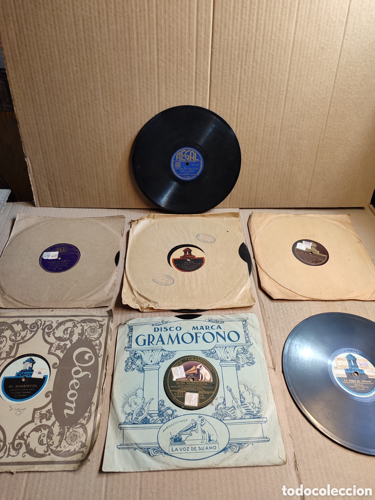 Discos de pizarra: Lote discos de pizarra peque&ntilde;os (25cm),disco gram&oacute;fono,Odeon,Regal