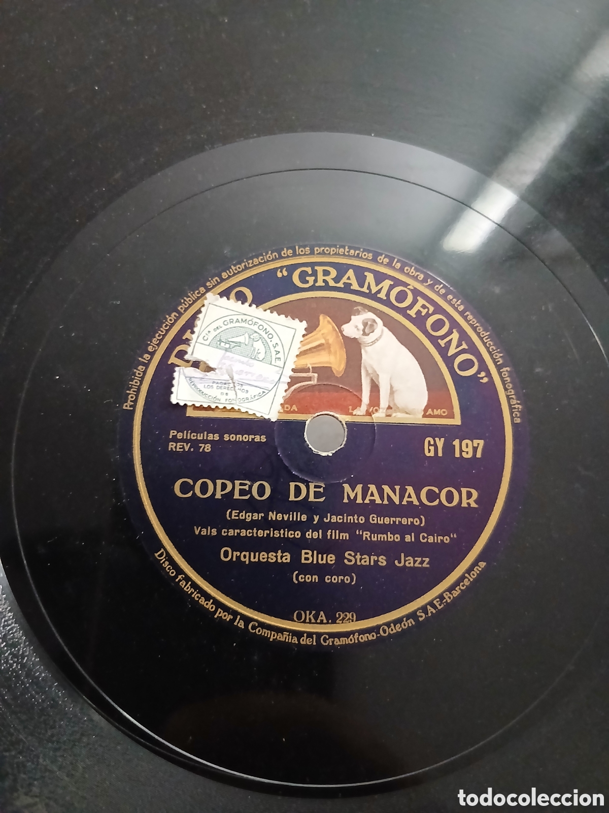 Discos de pizarra: Pizarra orq. Blue Stars Jazz