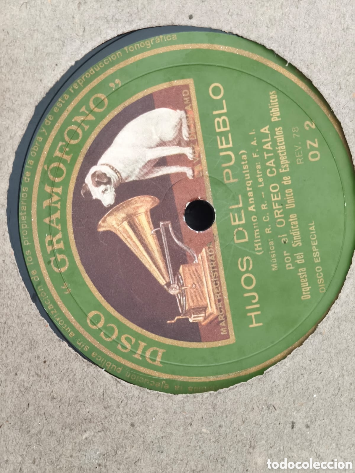 Discos de pizarra: Disco Pizarra A LAS BARRICADAS / HIJOS DEL PUEBLO - Foto 2