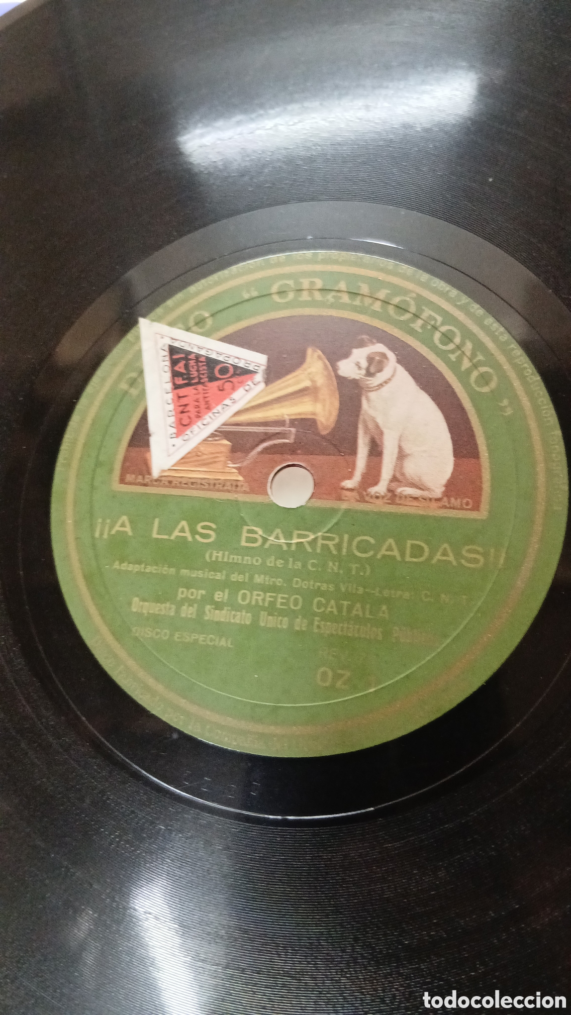 Discos de pizarra: Disco Pizarra A LAS BARRICADAS / HIJOS DEL PUEBLO - Foto 3