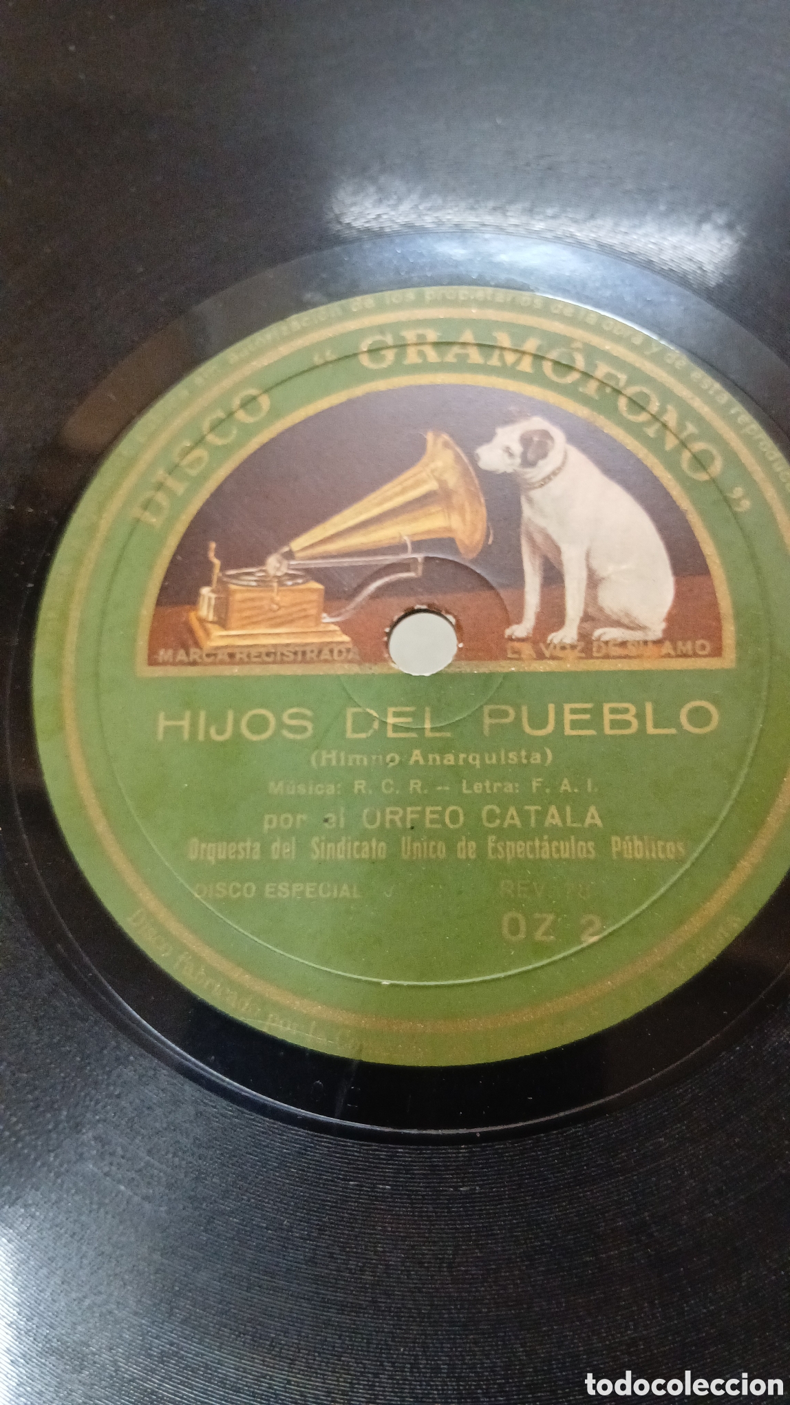 Discos de pizarra: Disco Pizarra A LAS BARRICADAS / HIJOS DEL PUEBLO - Foto 4